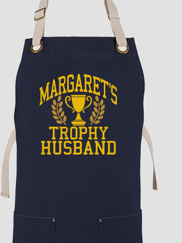 Trophy Husband Navy/Stone Canvas Work Apron