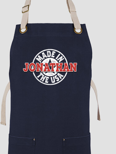 USA Stamp Navy/Stone Canvas Work Apron