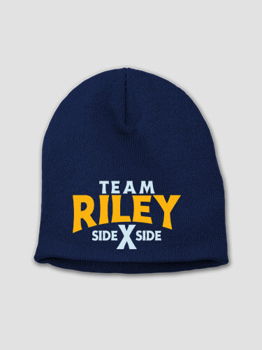 Team Side By Side Navy Embroidered Beanie