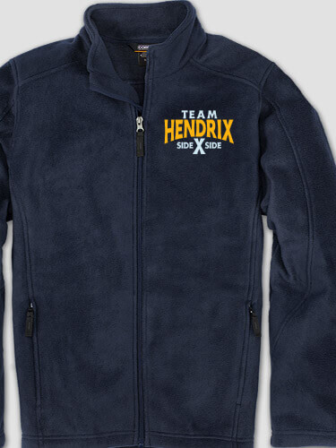 Team Side By Side Navy Embroidered Zippered Fleece