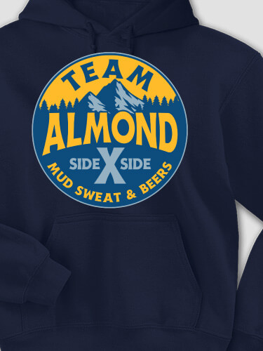 Team Side By Side Navy Adult Hooded Sweatshirt