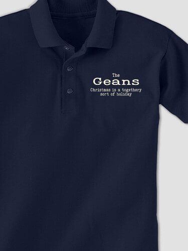 Togethery Holiday Navy Embroidered Polo Shirt