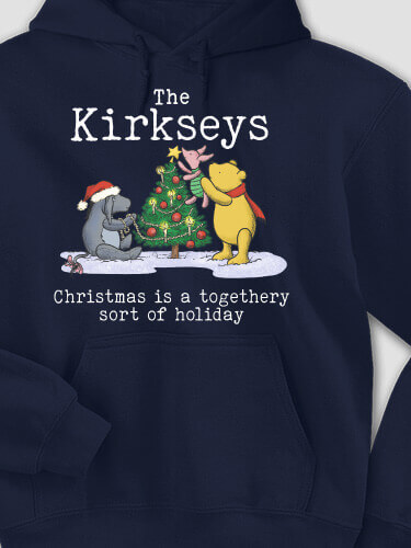 Togethery Holiday Navy Adult Hooded Sweatshirt