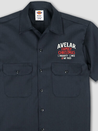 Navy We Tried Personalized embroidered-workshirt 