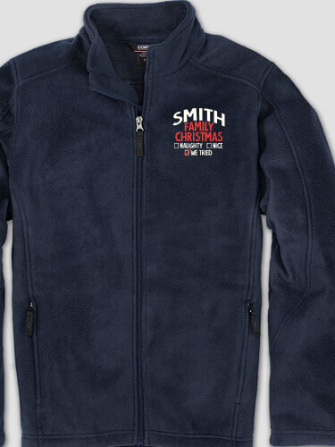 We Tried Navy Embroidered Zippered Fleece