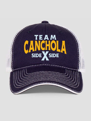 Team Side By Side Navy/White Embroidered Trucker Hat