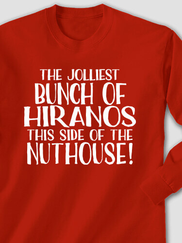 Jolliest Bunch Red Adult Long Sleeve