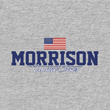 Sports Grey American Flag Personalized T-Shirts 