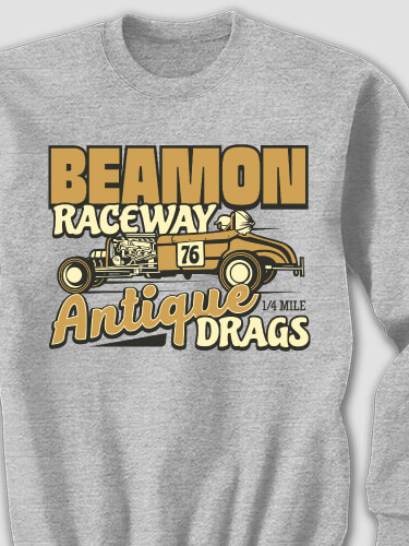 Antique Drag Race Sports Grey Adult Sweatshirt