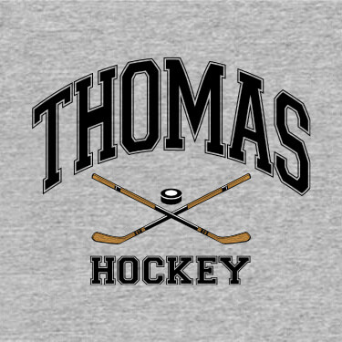 Sports Grey Hockey Personalized T-Shirts 