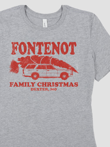 Sports Grey Retro Family Christmas Personalized premium-ladies-tshirt 