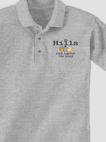 Stick Together Sports Grey Embroidered Polo Shirt