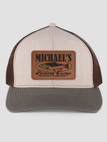 Fishing Camp Stone/Brown/Olive Structured Trucker Hat with Patch