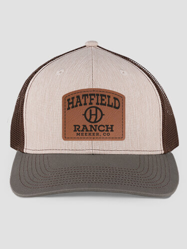 Ranch Monogram Stone/Brown/Olive Structured Trucker Hat with Patch