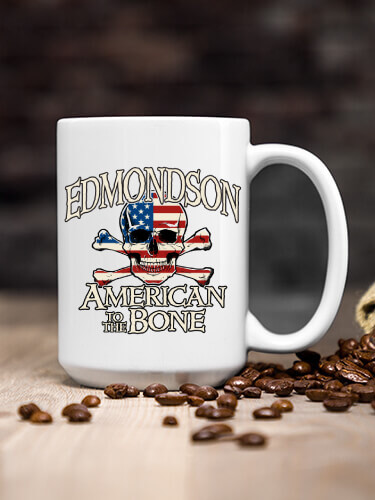 American to the Bone White Ceramic Coffee Mug (single)