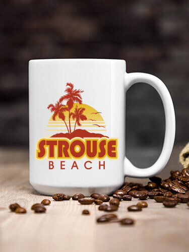 Beach White Ceramic Coffee Mug (single)