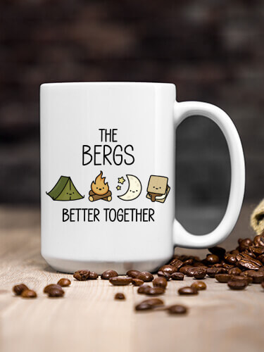 Better Together Camping White Ceramic Coffee Mug (single)