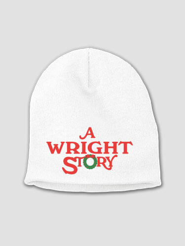 Christmas Story White Embroidered Beanie