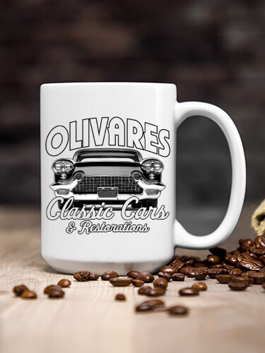 White Classic Cars Personalized ceramic-coffee-mug 