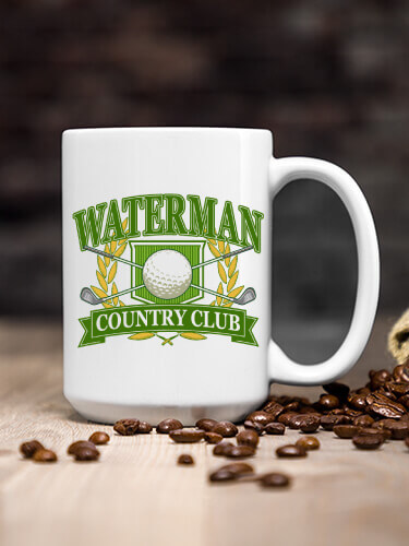 Classic Country Club White Ceramic Coffee Mug (single)