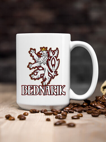 Czech Lion White Ceramic Coffee Mug (single)