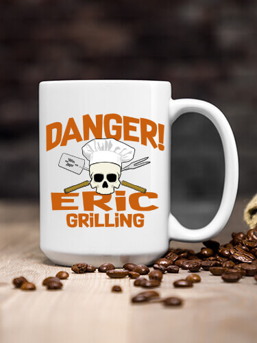 Danger Grilling White Ceramic Coffee Mug (single)