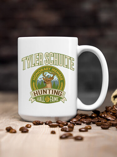 White Deer Hunting Hall Of Fame Personalized ceramic-coffee-mug 