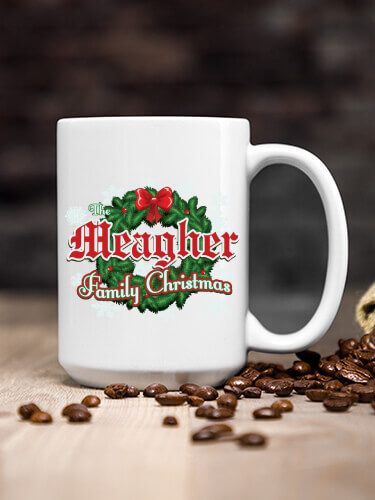 Family Christmas White Ceramic Coffee Mug (single)