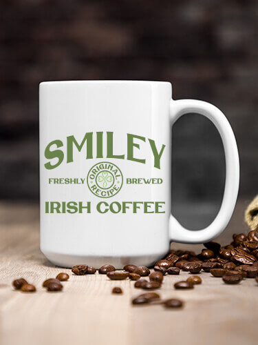 Irish Coffee White Ceramic Coffee Mug (single)