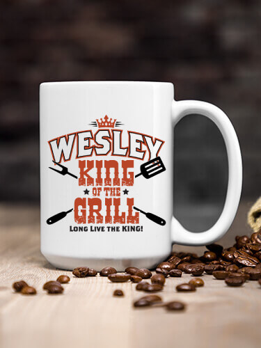 King of the Grill White Ceramic Coffee Mug (single)