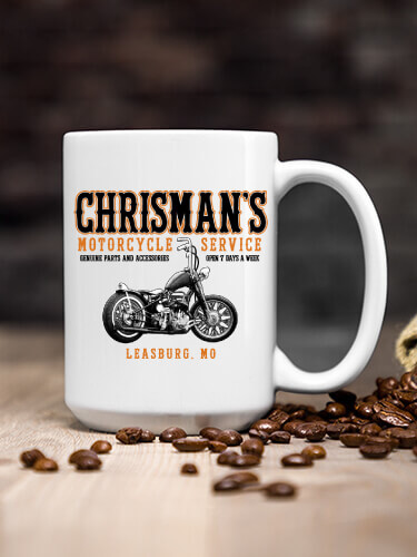 White Motorcycle Service BP Personalized ceramic-coffee-mug 