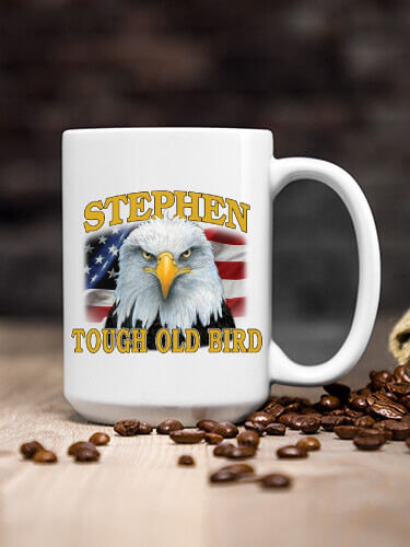 Patriotic Tough Old Bird White Ceramic Coffee Mug (single)