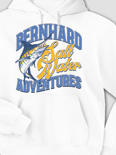 Salt Water Adventures White Adult Hooded Sweatshirt