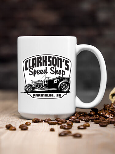 Speed Shop BP White Ceramic Coffee Mug (single)