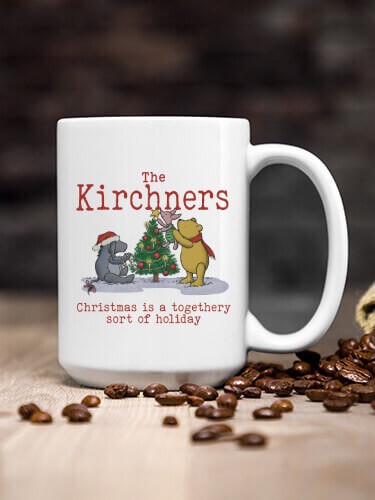 Togethery Holiday White Ceramic Coffee Mug (single)