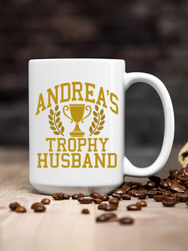 Trophy Husband White Ceramic Coffee Mug (single)