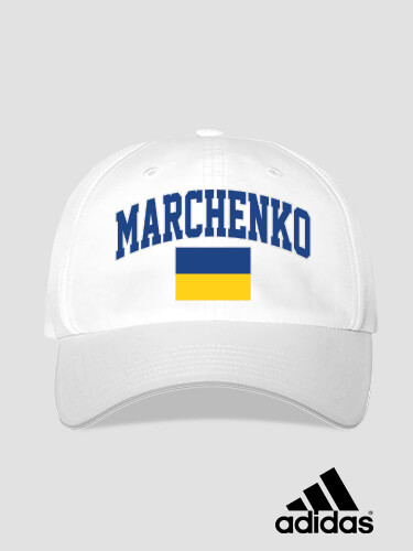 Ukrainian Varsity White Embroidered Adidas Hat