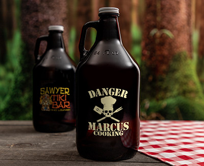 beer growlers for sharing at the BBQ