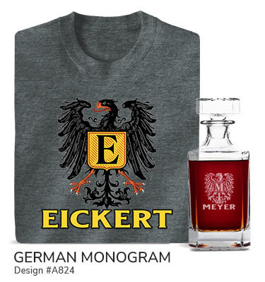 German Monogram - T-Shirt, Hat, apron, coffee mugs