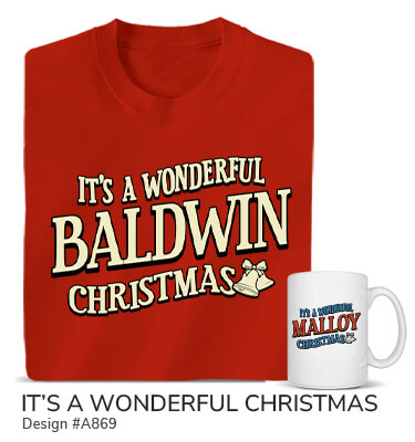 It's A Wonderful Christmas - T-Shirt, Hat, apron, coffee mugs