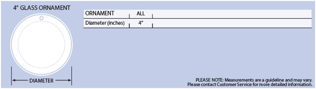 round glass ornament sizes chart