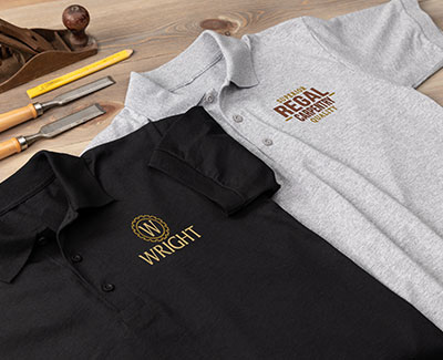 polo shirts with woodworking logos