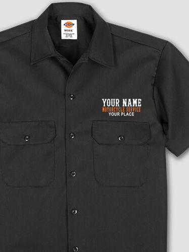 personalized black embroidered work shirt